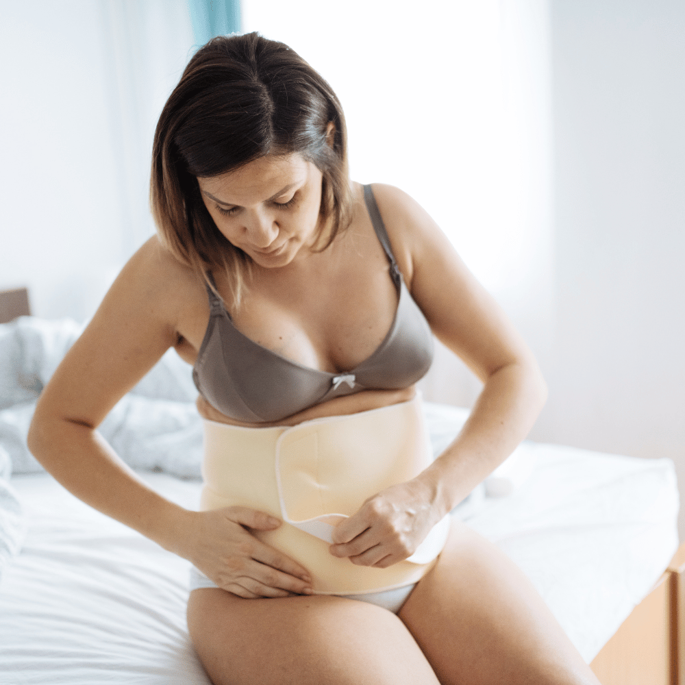 wrapping a postpartum girdle